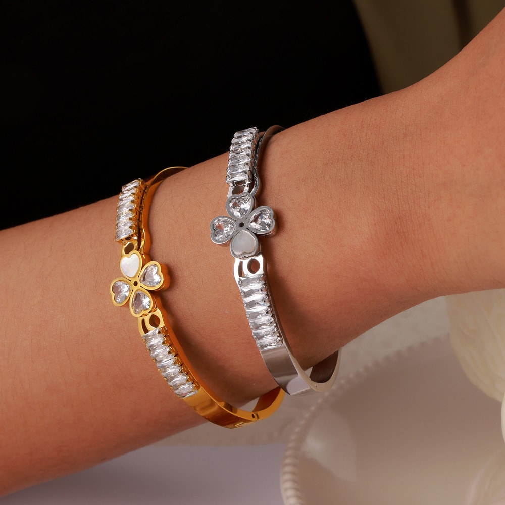 Floral Crystal Bangle